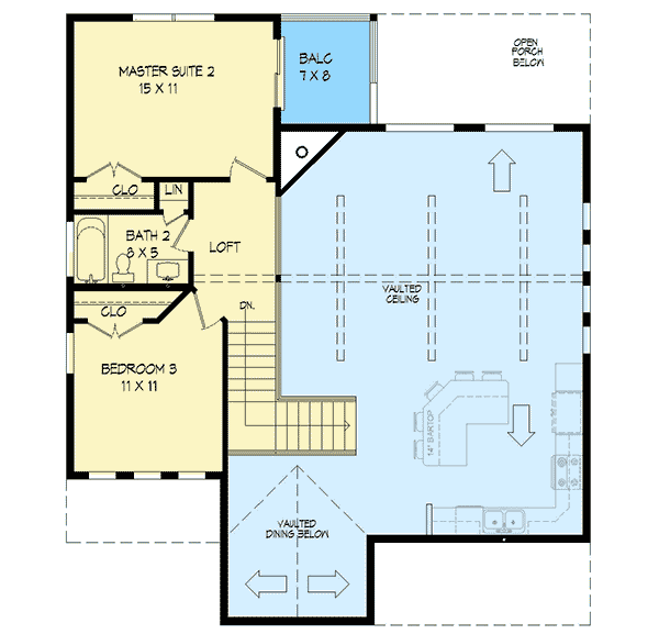 Plan 68539VR: Back Woods 3-Bed Home Plan - Floor Plan - 2nd Floor - Country, Craftsman, Farmhouse, Mountain, Traditional