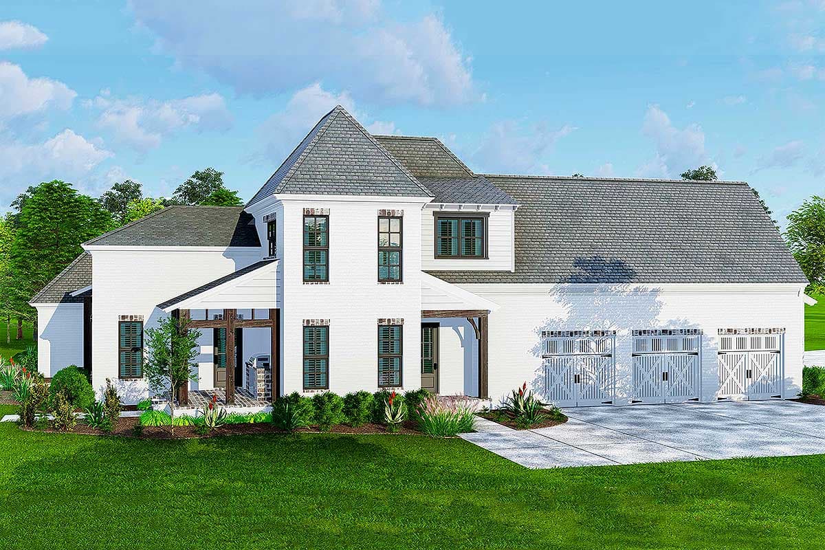 Plan 510042WDY: French Country Farmhouse Plan with Media Room and 3-Car Garage	 - Image #33 - Acadian, Farmhouse, Louisiana-Style, Modern Farmhouse, New American