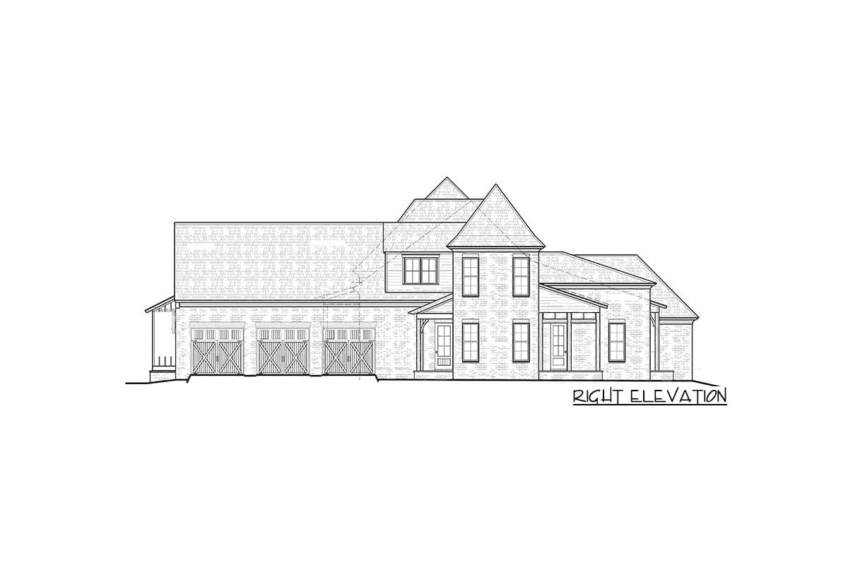 Plan 510042WDY: French Country Farmhouse Plan with Media Room and 3-Car Garage	 - Image #38 - Acadian, Farmhouse, Louisiana-Style, Modern Farmhouse, New American