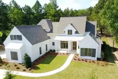 French Country Farmhouse Plan with Media Room and 3-Car Garage	