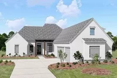 Spacious 4-Bedroom French Country House Plan with Room to Grow