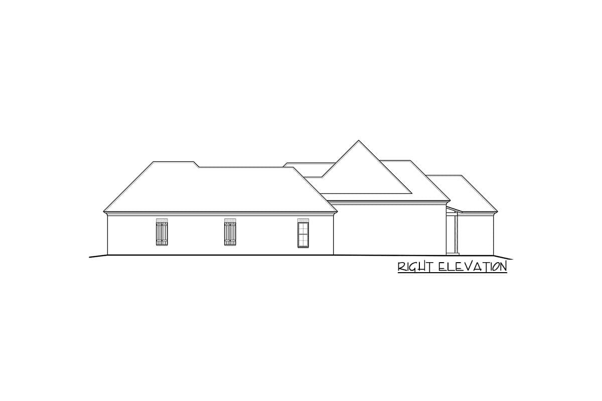 Plan 510049WDY: 4-Bedroom Single-Story European House Plan  - Image #4 - Acadian, European, French Country, Louisiana-Style