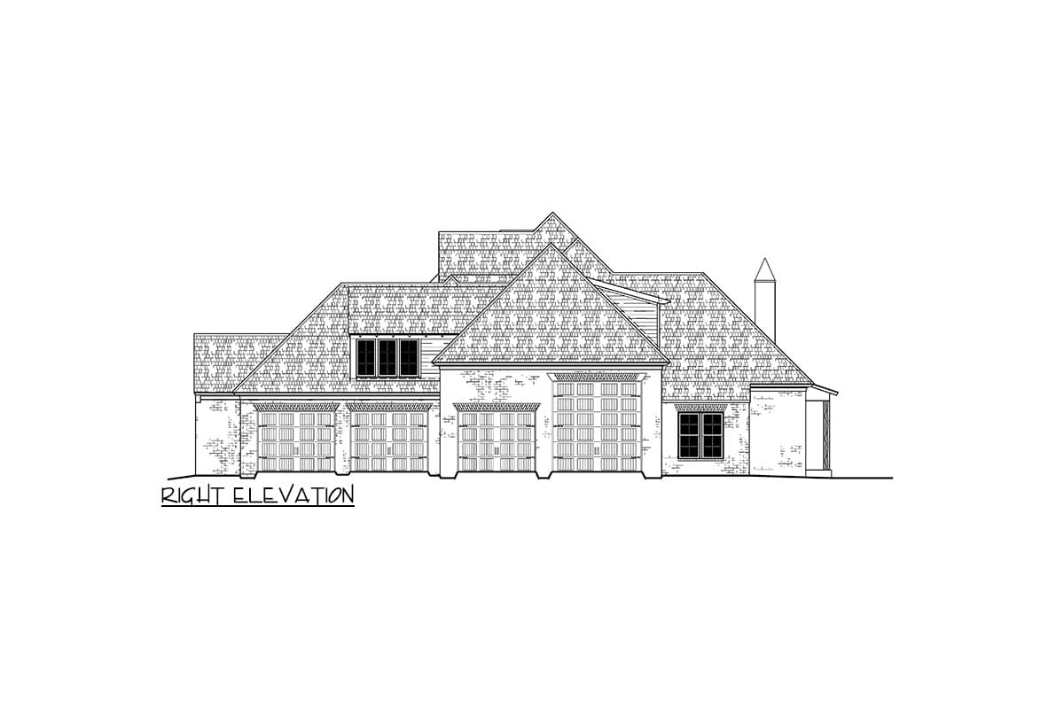 Plan 510050WDY: French Country House Plan with Private Study and Bonus Room - 4439 Sq Ft - Image #5 - Acadian, European, French Country, Louisiana-Style, Rustic, Traditional