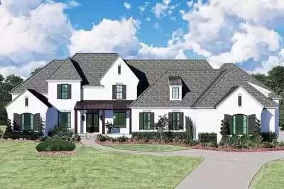 French Country House Plan with Private Study and Bonus Room - 4439 Sq Ft