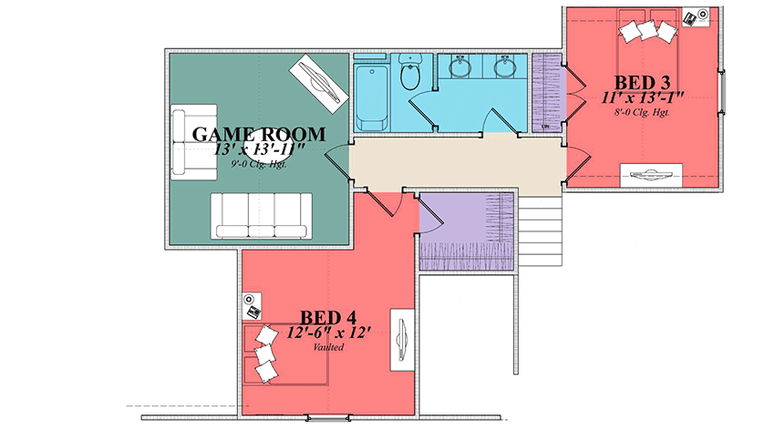 Plan 86313HH: 4-Bedroom Traditional Craftsman Home with Enclosed Game Room and Den - Floor Plan - 2nd Floor - Country, Craftsman, Farmhouse, Southern, Traditional