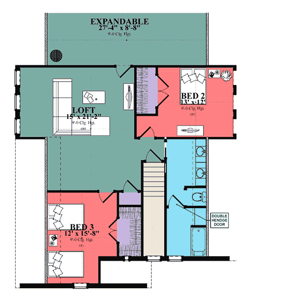 Plan 86315HH: Alley Accessible 3-Bedroom European Cottage Home Plan - Floor Plan - 2nd Floor - Cottage, Craftsman, European, Traditional, Tudor