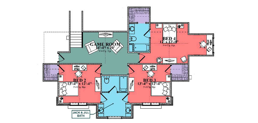 Plan 86317HH: Three-Level Dream Home Plan with Main Level and Drive-Under Garages - Floor Plan - Second Level - European, Mediterranean, Traditional