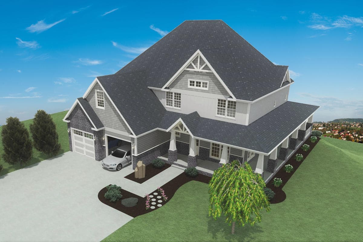 Plan 77641FB: 4 or 5 Bedroom Home Plan with Wraparound Porch and Walkout Basement - Image #4 - Country, Craftsman, Farmhouse, Modern Farmhouse, New American, Traditional