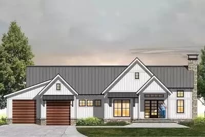 Modern Farmhouse Plan with Finished Lower Level