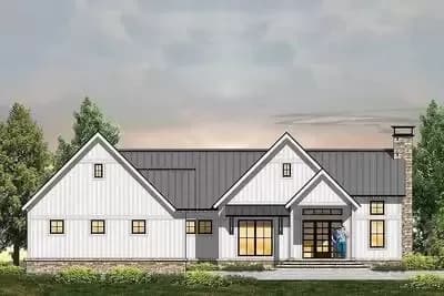 Modern Country Farmhouse Plan with Finished Lower Level