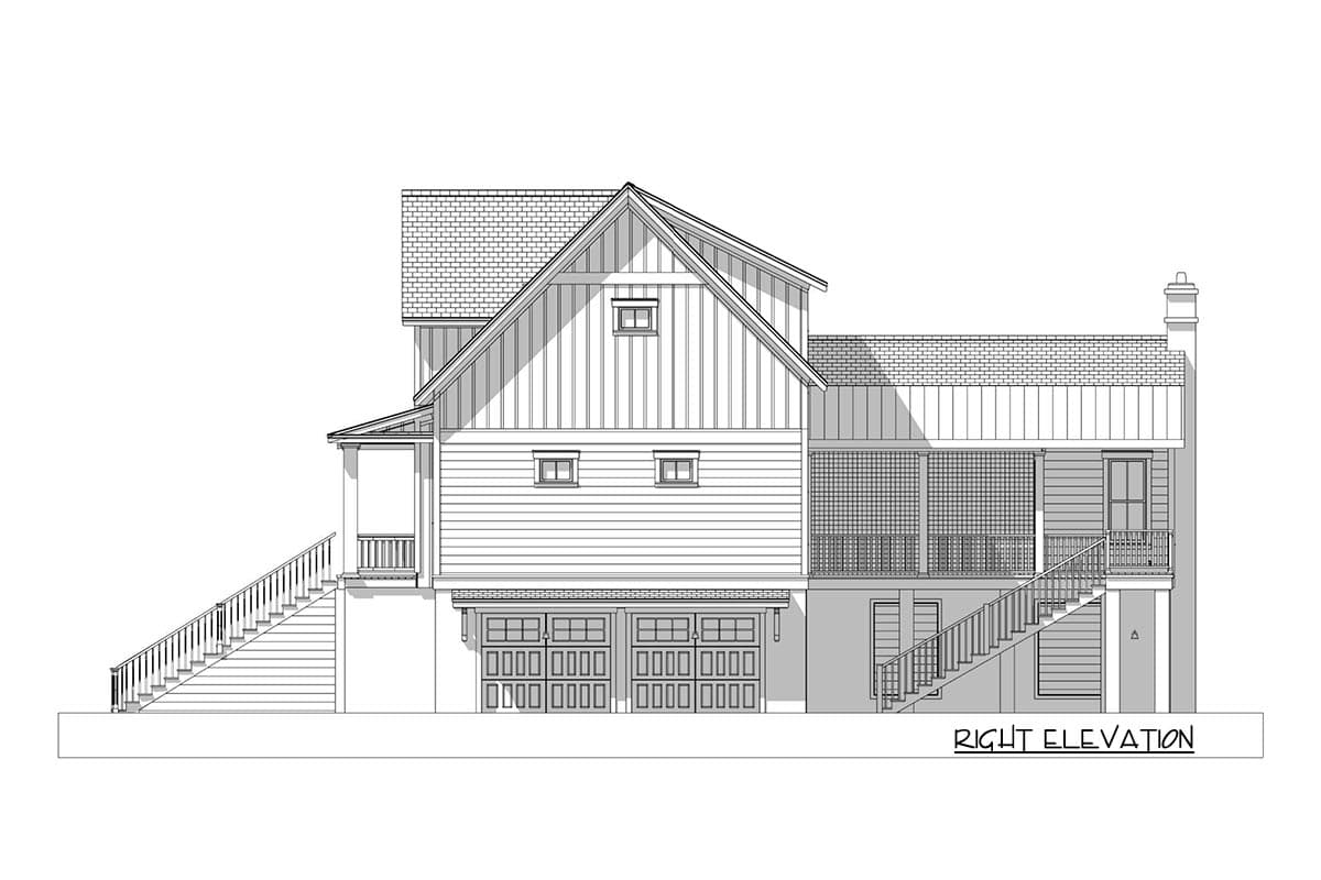 Plan 765005TWN: Spacious 4-Bedroom House Plan with Elevator and Main-Floor Master - Image #7 - Beach, Coastal, Country, Low Country, Southern, Vacation