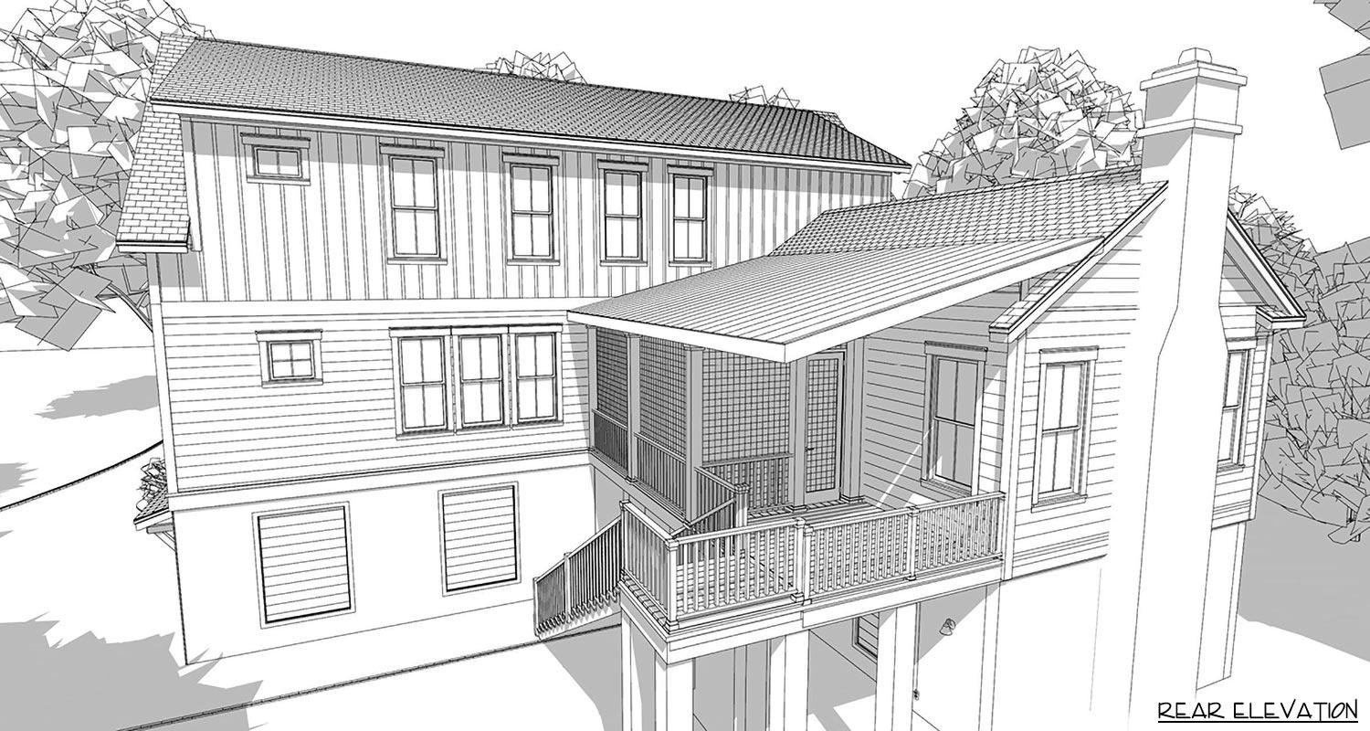 Plan 765005TWN: Spacious 4-Bedroom House Plan with Elevator and Main-Floor Master - Image #8 - Beach, Coastal, Country, Low Country, Southern, Vacation