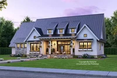 3-Bed Modern Farmhouse Plan with Finished Bonus Room - 2287 Sq Ft