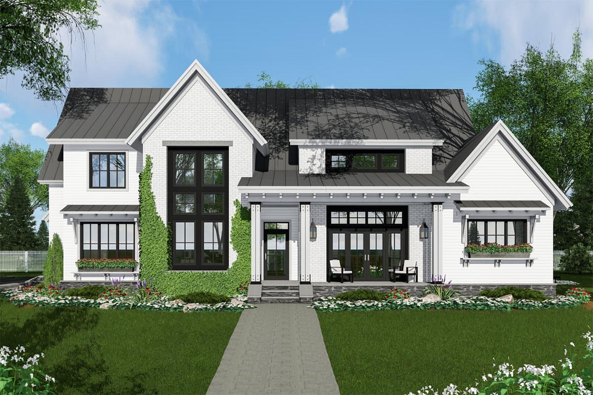 Plan 14669RK: Modern Farmhouse with Kitchen-To-Covered-Porch Pass-Through - 2837 Sq Ft - Image #52 - Country, Farmhouse, Modern Farmhouse, New American, Transitional