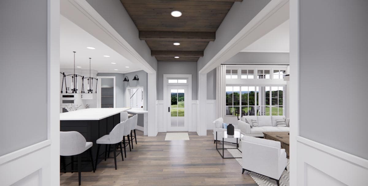 Plan 14669RK: Modern Farmhouse with Kitchen-To-Covered-Porch Pass-Through - 2837 Sq Ft - Image #4 - Country, Farmhouse, Modern Farmhouse, New American, Transitional