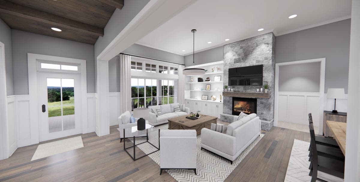 Plan 14669RK: Modern Farmhouse with Kitchen-To-Covered-Porch Pass-Through - 2837 Sq Ft - Image #5 - Country, Farmhouse, Modern Farmhouse, New American, Transitional