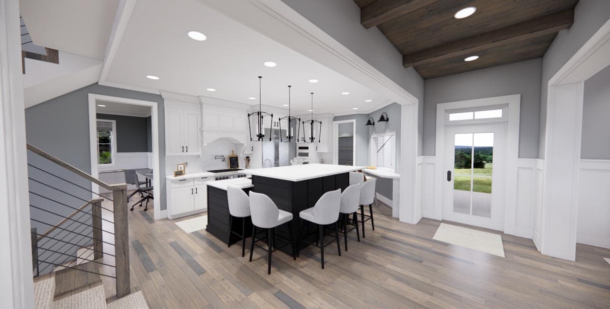 Plan 14669RK: Modern Farmhouse with Kitchen-To-Covered-Porch Pass-Through - 2837 Sq Ft - Image #6 - Country, Farmhouse, Modern Farmhouse, New American, Transitional