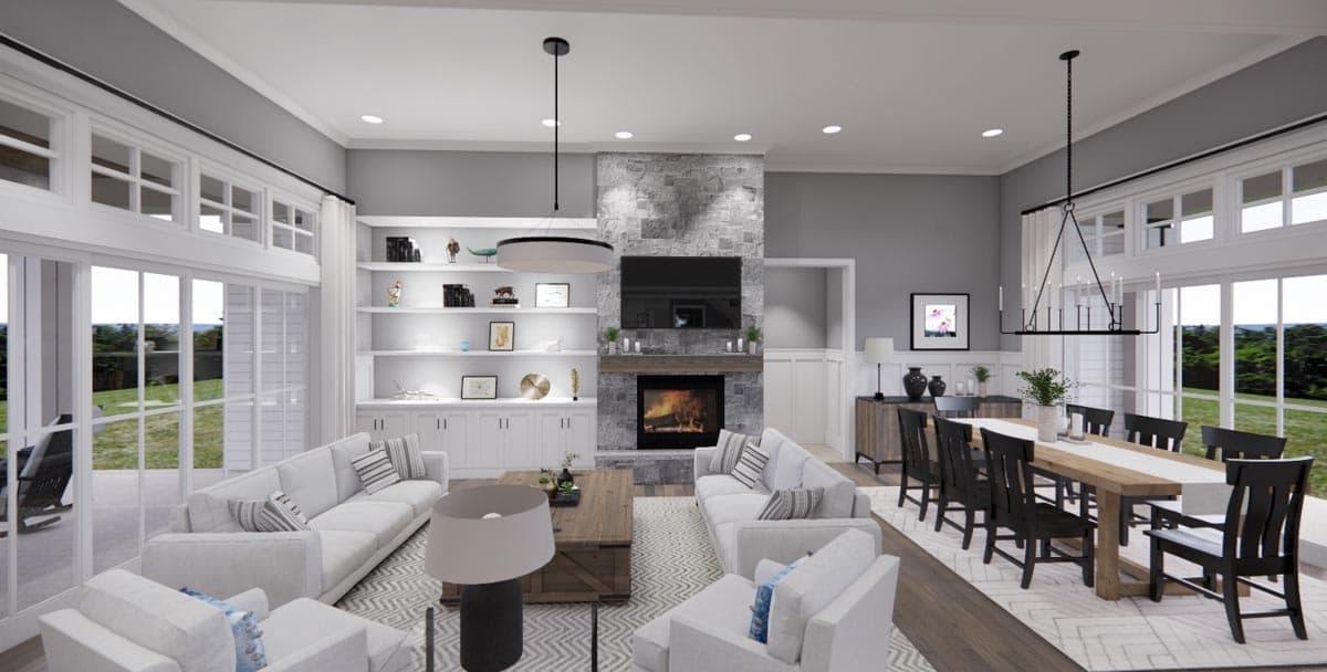 Plan 14669RK: Modern Farmhouse with Kitchen-To-Covered-Porch Pass-Through - 2837 Sq Ft - Image #7 - Country, Farmhouse, Modern Farmhouse, New American, Transitional