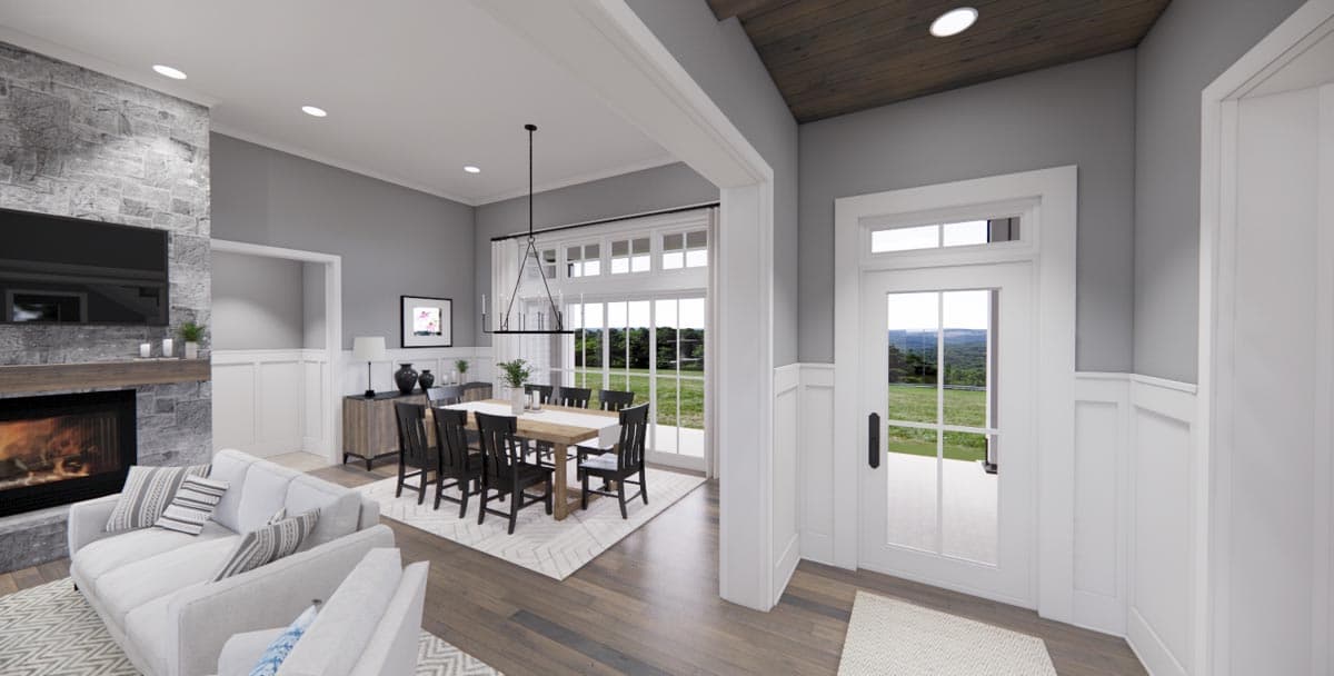 Plan 14669RK: Modern Farmhouse with Kitchen-To-Covered-Porch Pass-Through - 2837 Sq Ft - Image #8 - Country, Farmhouse, Modern Farmhouse, New American, Transitional