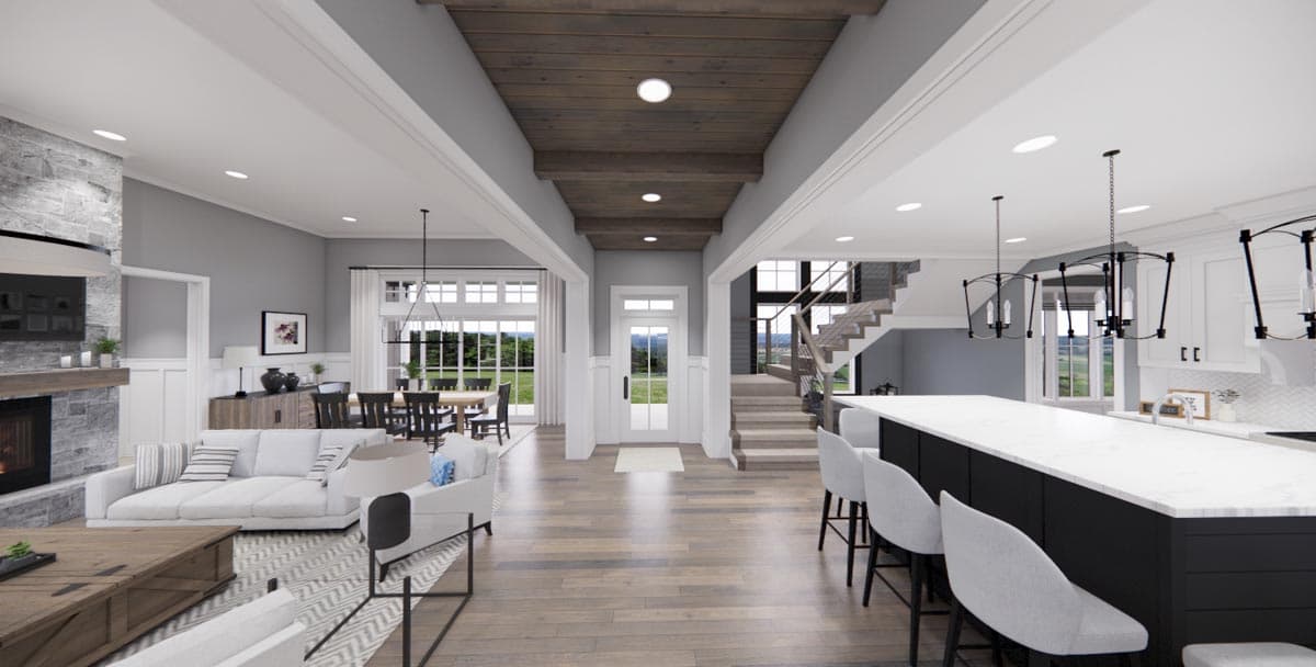 Plan 14669RK: Modern Farmhouse with Kitchen-To-Covered-Porch Pass-Through - 2837 Sq Ft - Image #9 - Country, Farmhouse, Modern Farmhouse, New American, Transitional