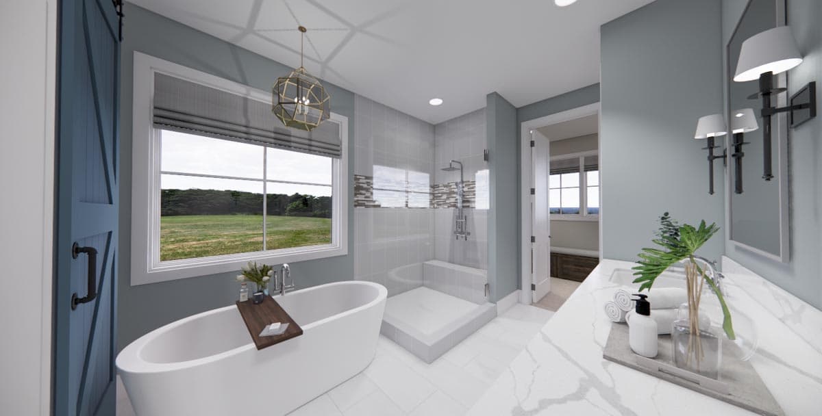 Plan 14669RK: Modern Farmhouse with Kitchen-To-Covered-Porch Pass-Through - 2837 Sq Ft - Image #30 - Country, Farmhouse, Modern Farmhouse, New American, Transitional