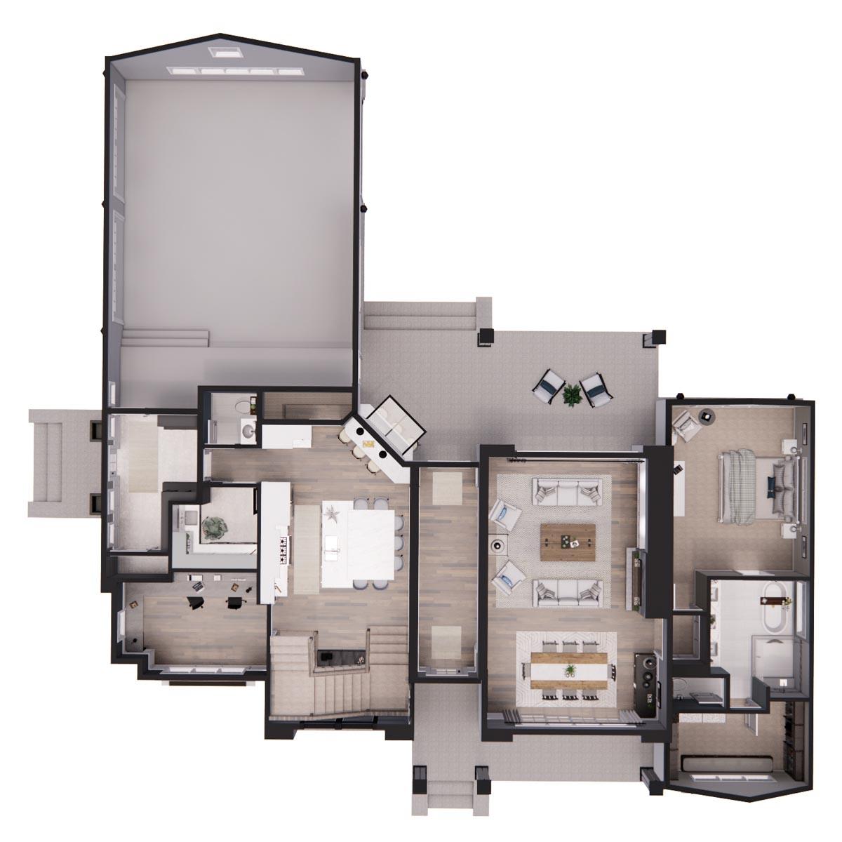 Plan 14669RK: Modern Farmhouse with Kitchen-To-Covered-Porch Pass-Through - 2837 Sq Ft - Image #49 - Country, Farmhouse, Modern Farmhouse, New American, Transitional