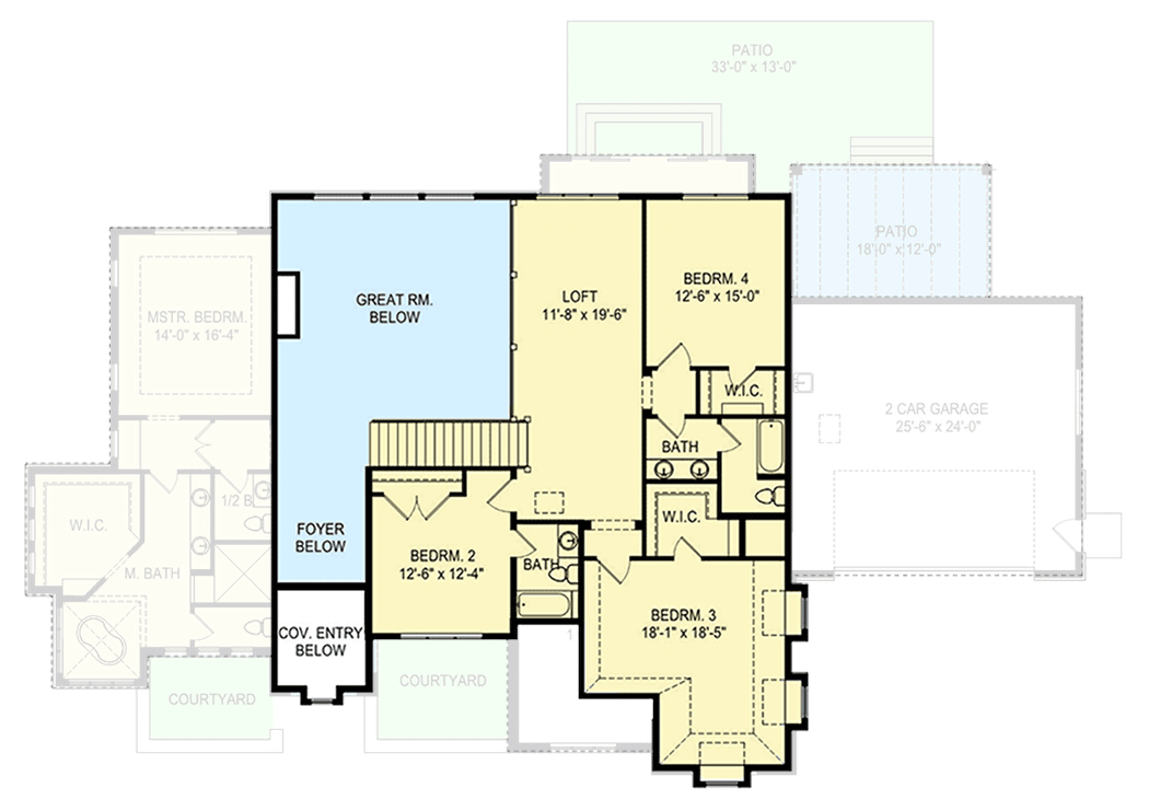 Plan 290093IY: Stately 4-Bedroom European House Plan with 3-Car Garage - Floor Plan - 2nd Floor - European, Northwest, Traditional, Transitional