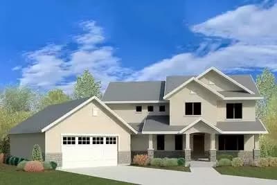 4-Bedroom Craftsman Home Plan with Open-Concept Main Floor
