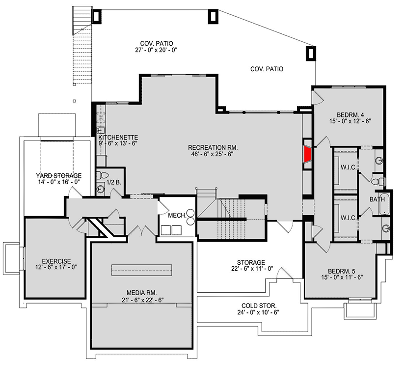 Plan 290096IY: Spacious Modern House Plan with 2 Offices and Lower Level Expansion - Floor Plan - Optional Lower Level - Contemporary, Modern, Northwest, Prairie