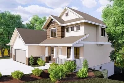 Stylish 4-Bedroom Craftsman House Plan with 3-Car Garage