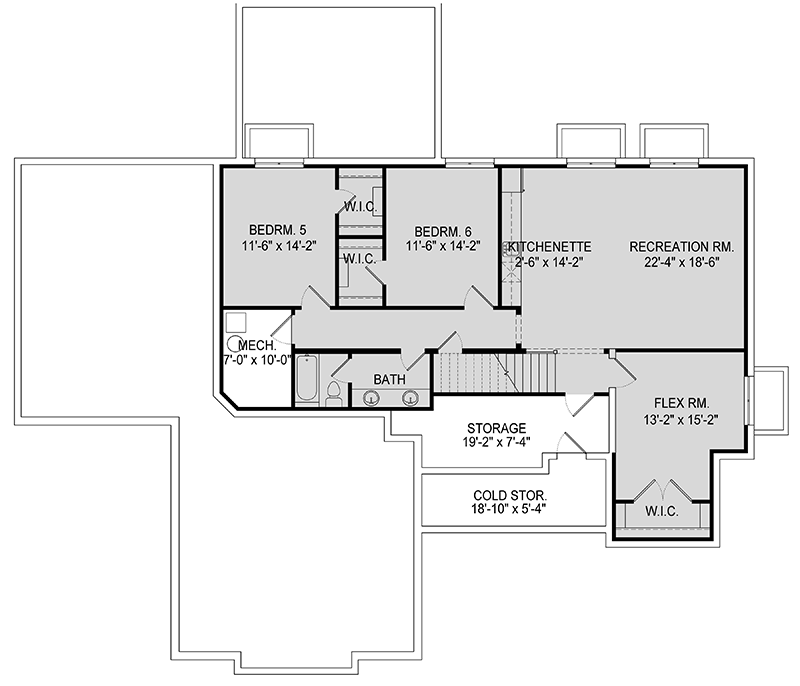 Plan 290102IY: Versatile 4-Bedroom Craftsman House Plan with Optional Lower Level - Floor Plan - Optional Lower Level - Craftsman, Northwest, Traditional