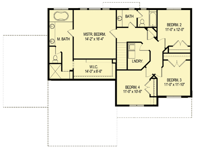 Plan 290103IY: 4-Bedroom House Plan with Optional Lower Level - Floor Plan - 2nd Floor - Craftsman, Northwest