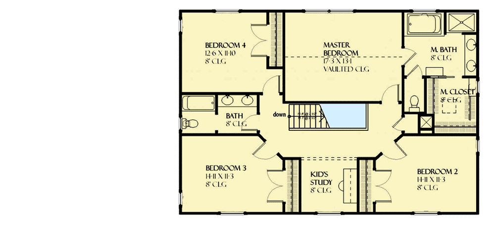 Plan 970075VC: 4-Bedroom Traditional Home Plan with Den and Open-Concept Main Floor - Floor Plan - 2nd Floor - Colonial, Traditional