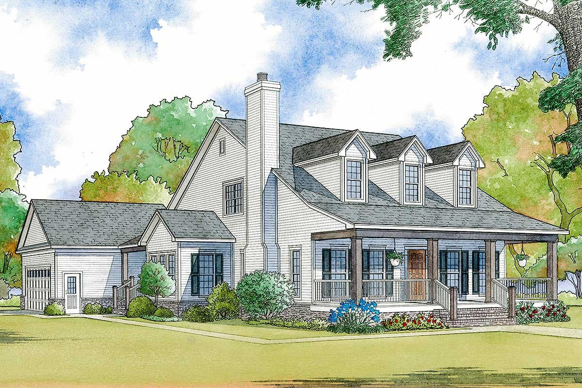 Plan 70600MK: Traditional Country Home Plan with Home Office and Bonus Room - 2072 Sq Ft - Image #6 - Country, Farmhouse, Modern Farmhouse, Traditional