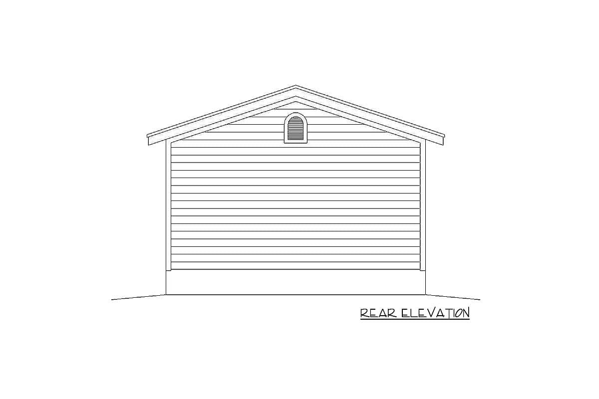 Plan 68543VR: Simple Single-Car Garage Plan - Image #4 - Country, Traditional