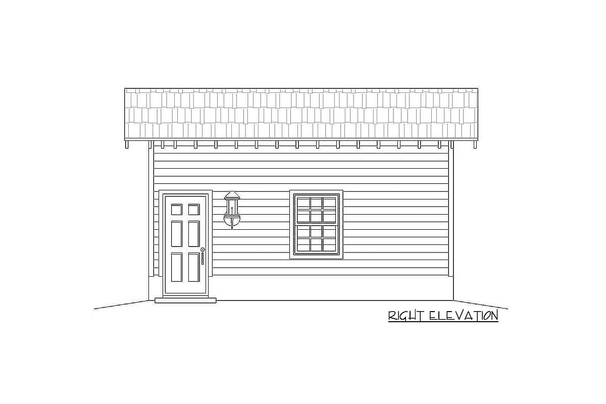 Plan 68543VR: Simple Single-Car Garage Plan - Image #5 - Country, Traditional