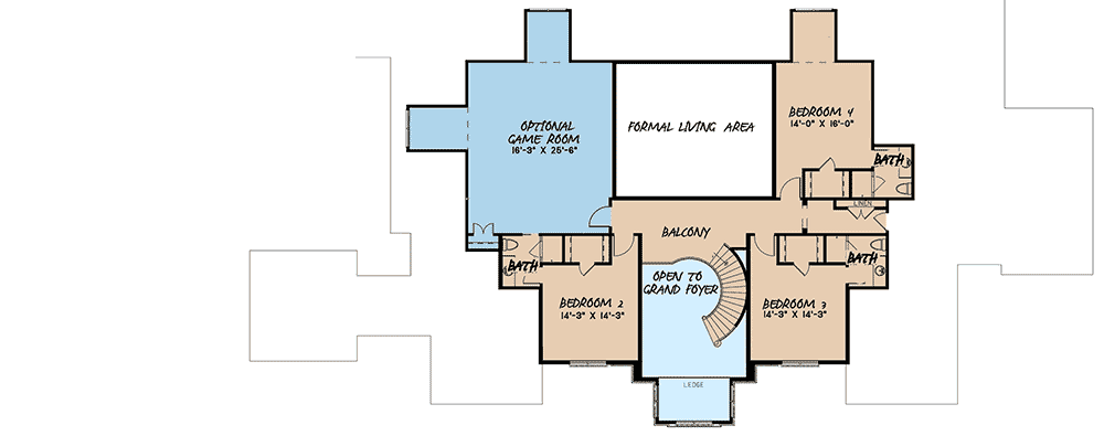 Plan 70601MK: 5-Bed Luxury Home Plan with Optional Game Room - 6641 Sq Ft - Floor Plan - 2nd Floor - European, French Country, Traditional