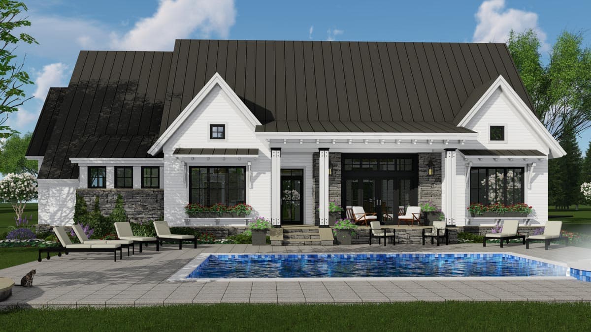 Plan 14670RK: Charming 3-Bedroom Modern Farmhouse with Courtyard Garage - Image #5 - Cottage, Country, Farmhouse, Modern Farmhouse, New American, Traditional