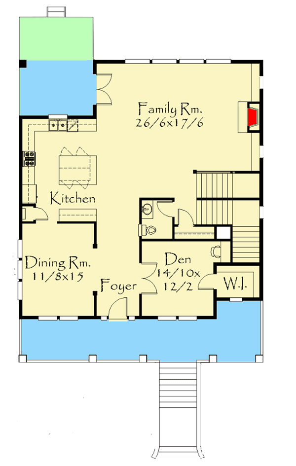 Plan 85268MS: Craftsman-Inspired House Plan for the Front-Sloping Lot - Floor Plan - Main Level - Craftsman, Northwest