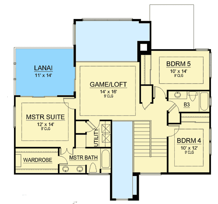 Plan 36558TX: Family Home Plan with U-Shaped Kitchen - Floor Plan - 2nd Floor - Southern, Traditional