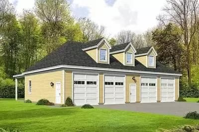 Lift-Friendly 4-Car Garage Plan