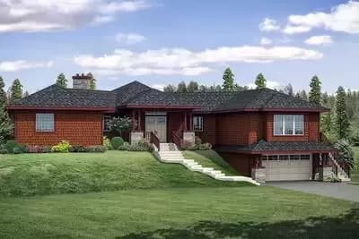 House Plan with Hexagonal Core and Drive-Under Garage