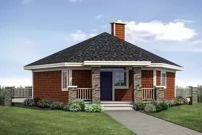6-Sided House Plan with Basement Option