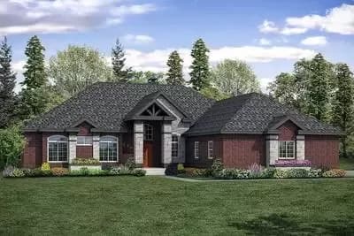 3-Bed House Plan with Vaulted Sun Room