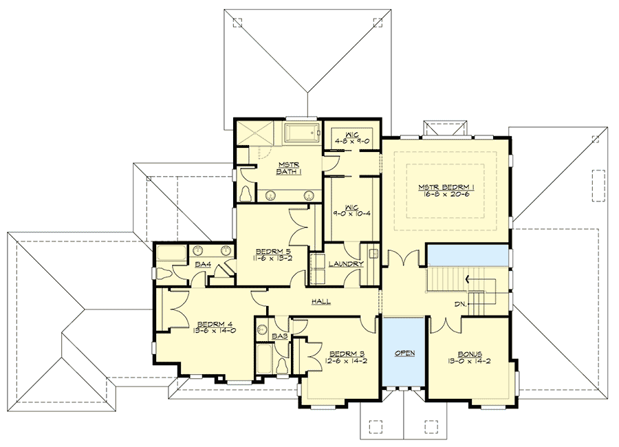 Plan 23764JD: Luxurious 5-Bedroom Craftsman House Plan with Upper and Lower Master Suites - Floor Plan - 2nd Floor - Craftsman, Northwest, Shingle