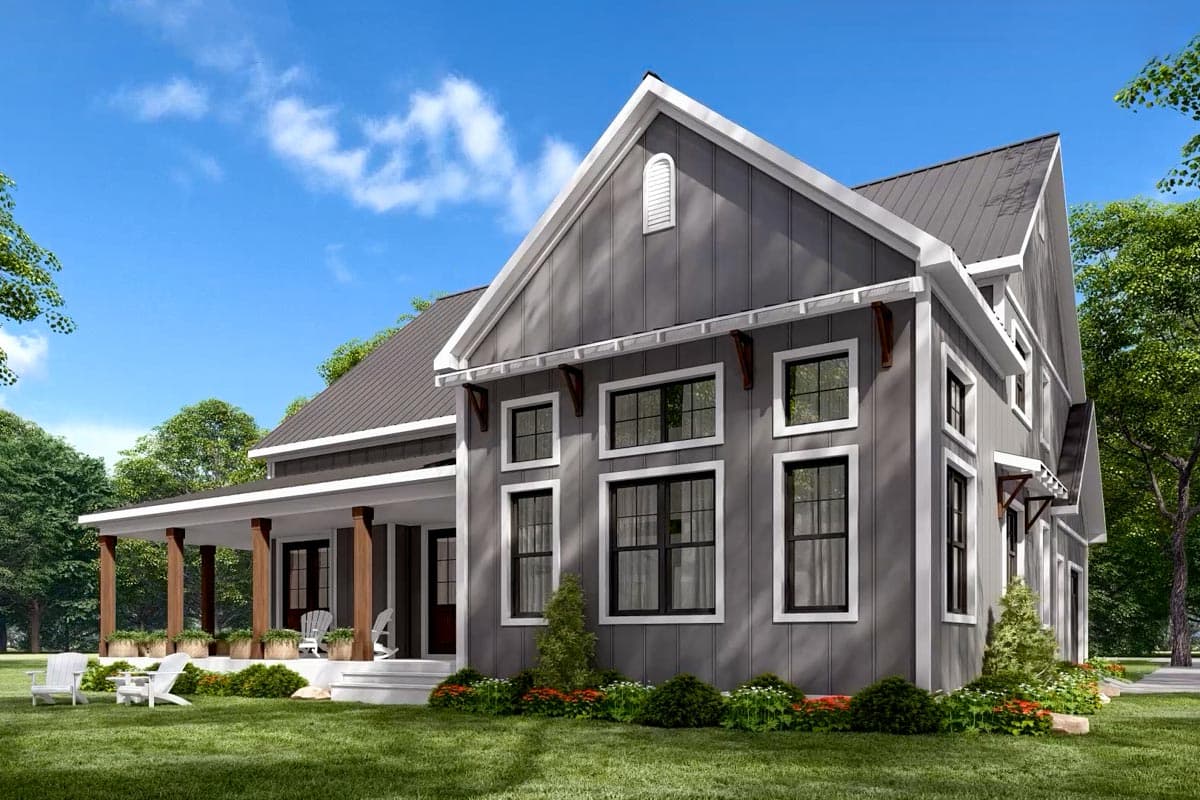 Plan 22532DR: Split-Bedroom Modern Farmhouse Plan with Main-Floor Master - Image #7 - Country, Farmhouse, Modern Farmhouse, New American