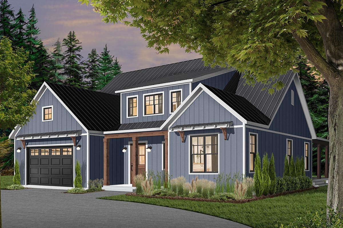 Plan 22532DR: Split-Bedroom Modern Farmhouse Plan with Main-Floor Master - Image #34 - Country, Farmhouse, Modern Farmhouse, New American