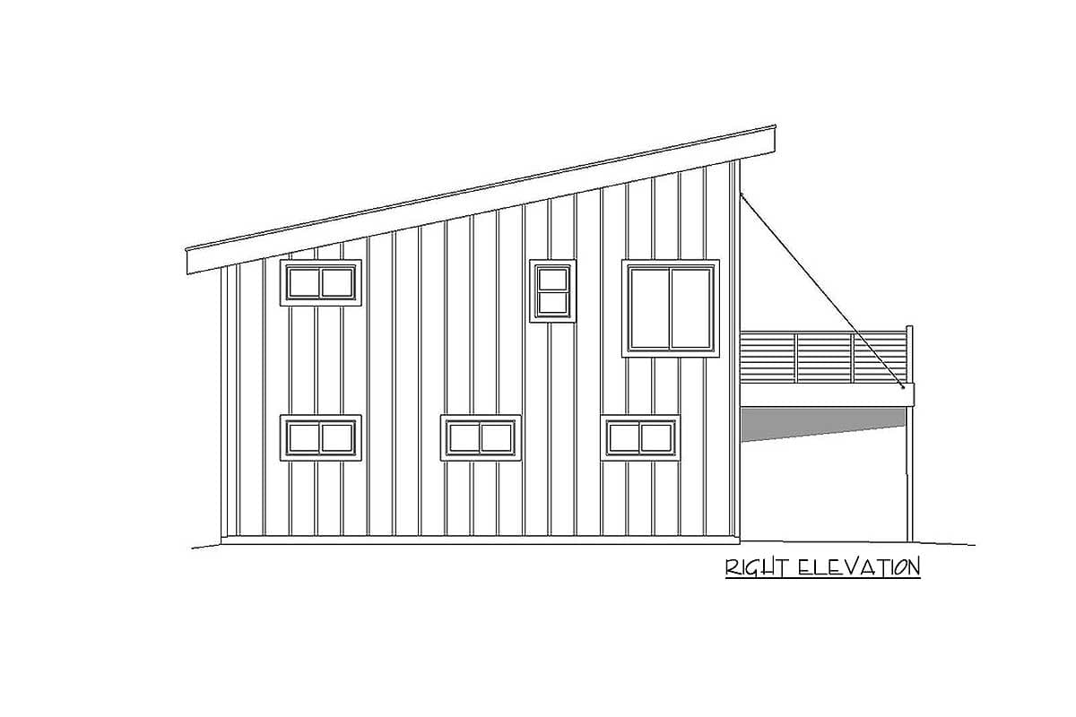 Plan 68546VR: Innovative 3-Bedroom Small House Plan with Garage - Image #5 - Contemporary, Mid Century Modern, Modern, Mountain, Northwest