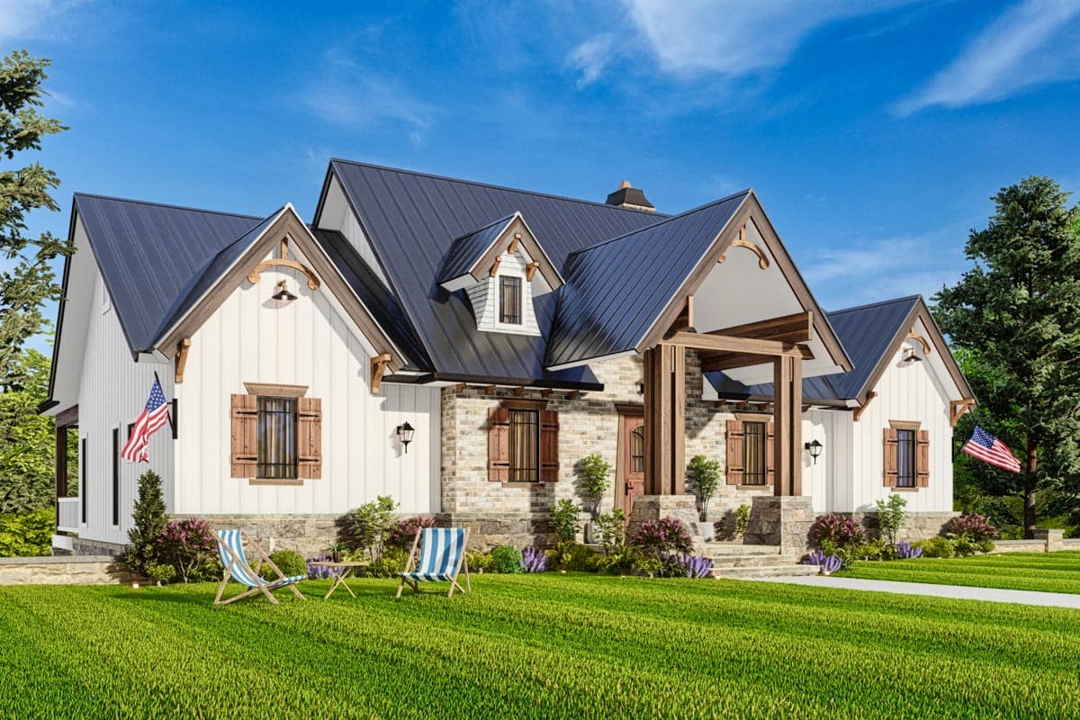 Plan 25650GE: Traditional Home Plan with Dual Master Suites - 1808 Sq Ft - Image #6 - Cottage, Craftsman, Rustic, Traditional, Vacation