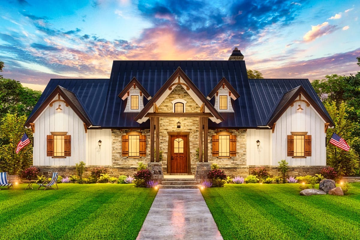 Plan 25650GE: Traditional Home Plan with Dual Master Suites - 1808 Sq Ft - Image #10 - Cottage, Craftsman, Rustic, Traditional, Vacation